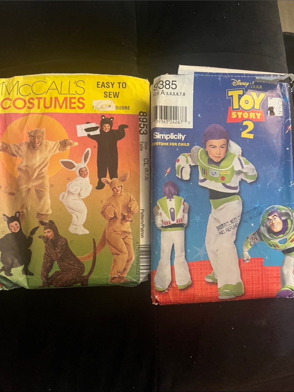 Patterns Halloween Toy Story 2 ,animals McCalls Simplicity